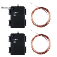 2PCS 10m 100-Lights (Four Colors) LED Light Strip 4.5V 3 X AA Batteries Waterproof Battery Holder Ca