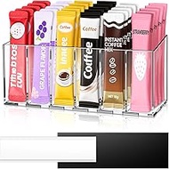 Drink Packet Organizer, Magnetic & Adhesive Water Packet Organizer with Removable Dividers & 6 Compa