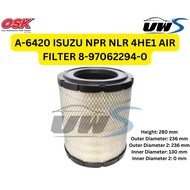 A-6420 ISUZU NPR NLR 4HE1 AIR FILTER 8-97062294-0