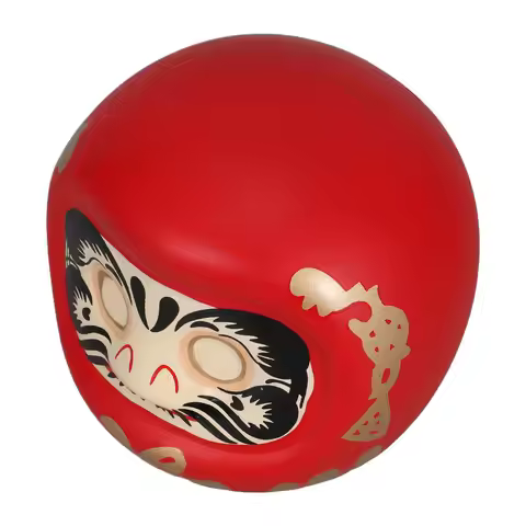 Lovely Daruma Statue Piggy Bank Handcrafted Ceramic Coin Saving Jar Japanese Office Decoration Gift 