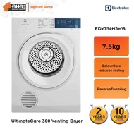 Electrolux EDV754H3WB / EDV854J3WB 7.5kg/8.5kg UltimateCare 300 Venting Dryer ColourCare 220W - EDV7