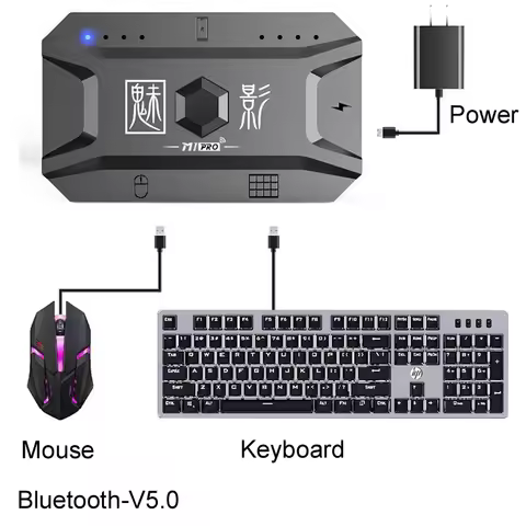 M1 Pro Mobile Controller Gaming Keyboard Mouse Converter Bluetooth BT V5.0 Programmable Adapter Supp