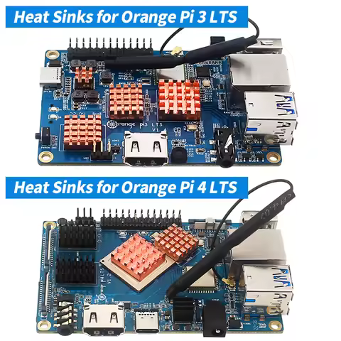 Orange Pi 3 4 LTS Heat Sink Copper Aluminum Alloy Radiator Passive Cooling Heatsinks with Self-Adhes