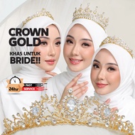 [CROWN Bride GOLD] Zirconia, Mahkota Berlian Imitasi, Mahkota Pertunangan, Mahkota Perkahwinan, Mahk