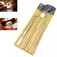 3pcs/set Dental Hygiene Tools Kit Dental Probe Mirror Tweezers Kit
