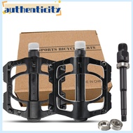 AUT Mountain Bike Pedals, 3 Bearing Aluminum Alloy Foldable Bicycle Pedals, Widened Lightweight Pedal Bicycle