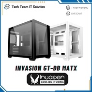 Invasion GT-DB MATX Gaming PC Case with ARGB Fans - Black / White