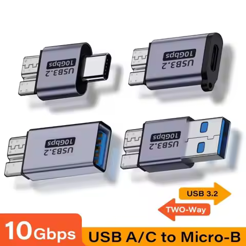 USB3.0 Micro B Adapter High Speed Male To Type C Type C Female Adapter Compact Data Transfer Type-C 