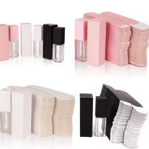 50pcs 25mm * 86mm Empty Box With 5ml Empty Lip Gloss Tube BoxPaper Packaging Wholesale Custom Kraft 