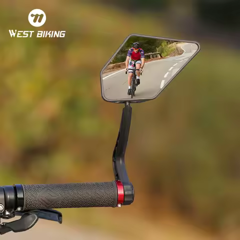 WEST BIKING Enlarged Bike Rearview Mirror Adjustable Wide Range Back Sight Reflector Scooter E-Bike 