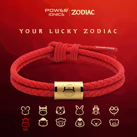 Power Ionics 2026 Horse CNY 12 Lucky Zodiac Waterproof Anions Sports Fashion Bracelet Free Engrave