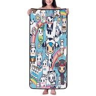 Tokidoki Coral Velvet Bath Towel 27x55in(140x69cm) Robes Bath Towels Water Absorption And Quick Drying