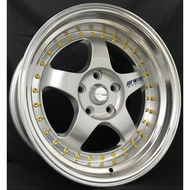 MEISTER S1 17 inch 8.5JJ 5X114.3 ET25 CAR SPORT RIMS CHEAP WHEELS SILVER POLISH LIP H535-7