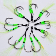 Tie Hair Jigbait Hook Tie Fish Skin Sea Fishing Double Hook Strong Horse Main Line Auxiliary Fish Ho