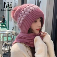 LouisWill winter wear for women Womens Scarf Winter Knitted Hats Scarf Knitted Wool Hats Integrated 
