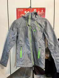 Superdry 極度乾燥 灰配螢光綠 防風外套 男女外套 時尚風衣 完全沒穿