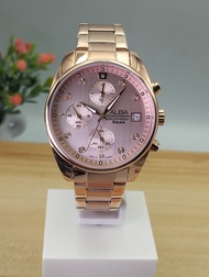 นาฬิกาข้อมือผู้หญิง ALBA Chronograph รุ่น AM3212x1 สีพริ้งโกลด์(นาค) โครโนกราฟ จับเวลา คริสตัลจาก SW