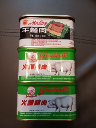 (交換)長城牌火腿豬肉、梅林午餐肉共 3罐