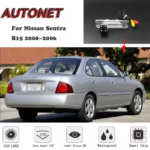 AUTONET HD Night Vision Backup Rear View camera For Nissan Sentra B15 2000~2006 CCD/license plate Ca