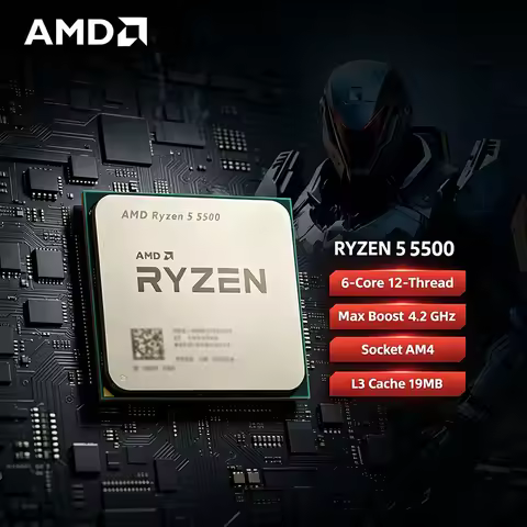 AMD Ryzen 5 5500 AMD R5 5500X CPU 6-Core 12-Thread 4.2 GHz Unlocked Desktop Processor Socket AM4 Gam