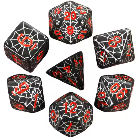Spider Web Dice - Perfect for Board Game Role Playing Games DND Dice Set D4 D6 D8 D10 D00 D12 D20 DI
