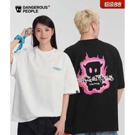 Dangerouspeople Joker Xue DSP Trendy Cool Flame Small D Short Sleeve T-Shirt Summer Couple Outfit