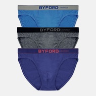 Byford 3pcs Men Mini Briefs Cotton Elastane Inventive BMB388871AS1