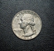 🇺🇸美國USA 1963年D版華盛頓 1/4元銀幣