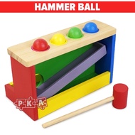 Educational Children's Wooden Toys Motor Hammer Ball Slide Wooden Slide Hammer Toy Sliding Knock Bal