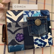 全新真品 Coach 牛仔拼布皮夾