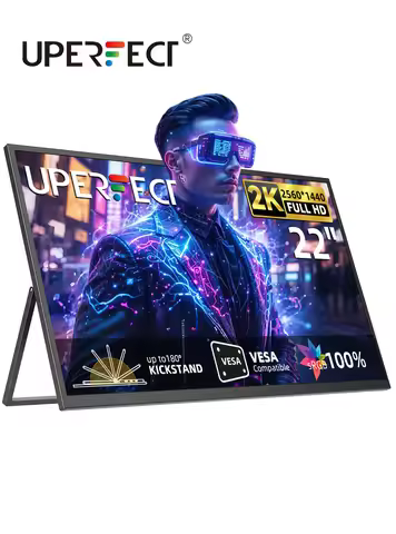 UPERFECT Unify UMax22 - 22" 2K Computer Monitor 1440P Gaming Display with VESA & 180°Adjustable Stan