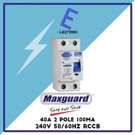 Maxguard 40A 2 Pole 100mA Type AC RCCB (White)