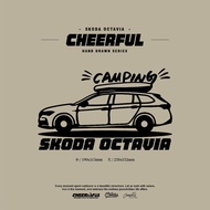 < CHEERFUL > SKODA OCTAVIA Car Sticker CAMPING OUTDOOR Camper