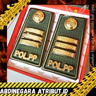 Pangkat SATPOL PP PDH 3C Mika Kilap Glossy Lis Hijau Cod Perlengkapan Abdinegara Atribut