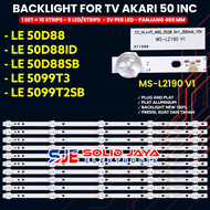 BACKLIGHT TV AKARI 50 INCH LE-50D88 LE-50D88SB LE-50D88ID LE-5099T3 LE-5099T2SB 10K 5V LAMPU BL LED