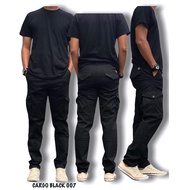 Cargo Army Slack 6Pockets Pants Unisex Tactical Elasticated Lelaki/Perempuan Waist Slimfit Local Sel