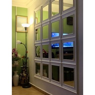 Wainscoting ,30cm Ikea Cermin （Sudah Potong 45°c）,Kayu Frame ,Ikea Wall  Mirror size frame，Grand Mir