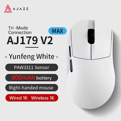 AJAZZ AJ179 PRO/APEX Wireless Gaming Mouse PAW3950 8K 30000DPI Bluetooth 2.4G Wired Ergonomic Macro 
