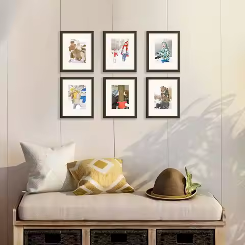 8x10 Picture Frame, Display Pictures 5x7 with Mat or 8x10 Without Mat, Wall Hanging Photo Frame, Bla