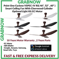 {Climate Voucher}Point One Cyclone VSPEC-IV RS Smart Ceiling Fan(46",52",60")Cherrywood Cylinder