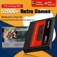 JMachen External 2T Game HDD Batocera 35 with 52000+Games For PS3/PS2/Wii/WiiU/DC/N64/MAME/SS Game C