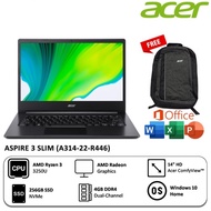 Laptop Acer Aspire 3 Slim (A314-22-R446 Amd Ryzen 3-3250U 2.6Ghz 4Gb