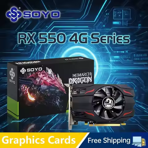 SOYO AMD GPU Radeon RX 550 4G GPU RX 560 GDDR5 Computer components PC Gaming Video R9 370 R7 350 Gra