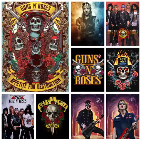 For Guns N' Roses Diamond Painting Kit Rock Band 5D Diamond Embroidery Art Mosaic Oil Painting Diy R