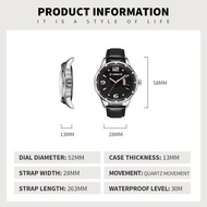 Bostanten Leather Strap Quartz Watch Simple Clasic Original Waterproof For Men