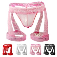 Lace Thongs Enhance Pouch Underwear Men's Sexy Sissy Panties Bikini Briefs Underpants Bandage Boxer 