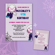 數碼 幽靈女孩生日請柬，蜘蛛俠幽靈生日請柬