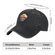 Ready Stock Elche CF logo Adult Washed Cowboy Hat 100% Cotton Curved Brim Sun Hat Simple Casual All-