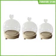 [Wishshopeelxj] with Wooden Base Glass Cloche Christmas Gifts Decorative Clear