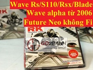 Nhông sên dĩa RK Wave Rs/Rsx/S110/Blade Wave alpha 2006 Future Neo xăng cơ - Nhật Bản